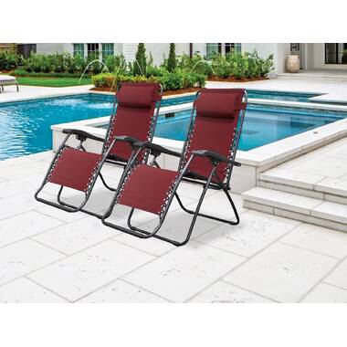 Burgundy zero gravity outlet chair